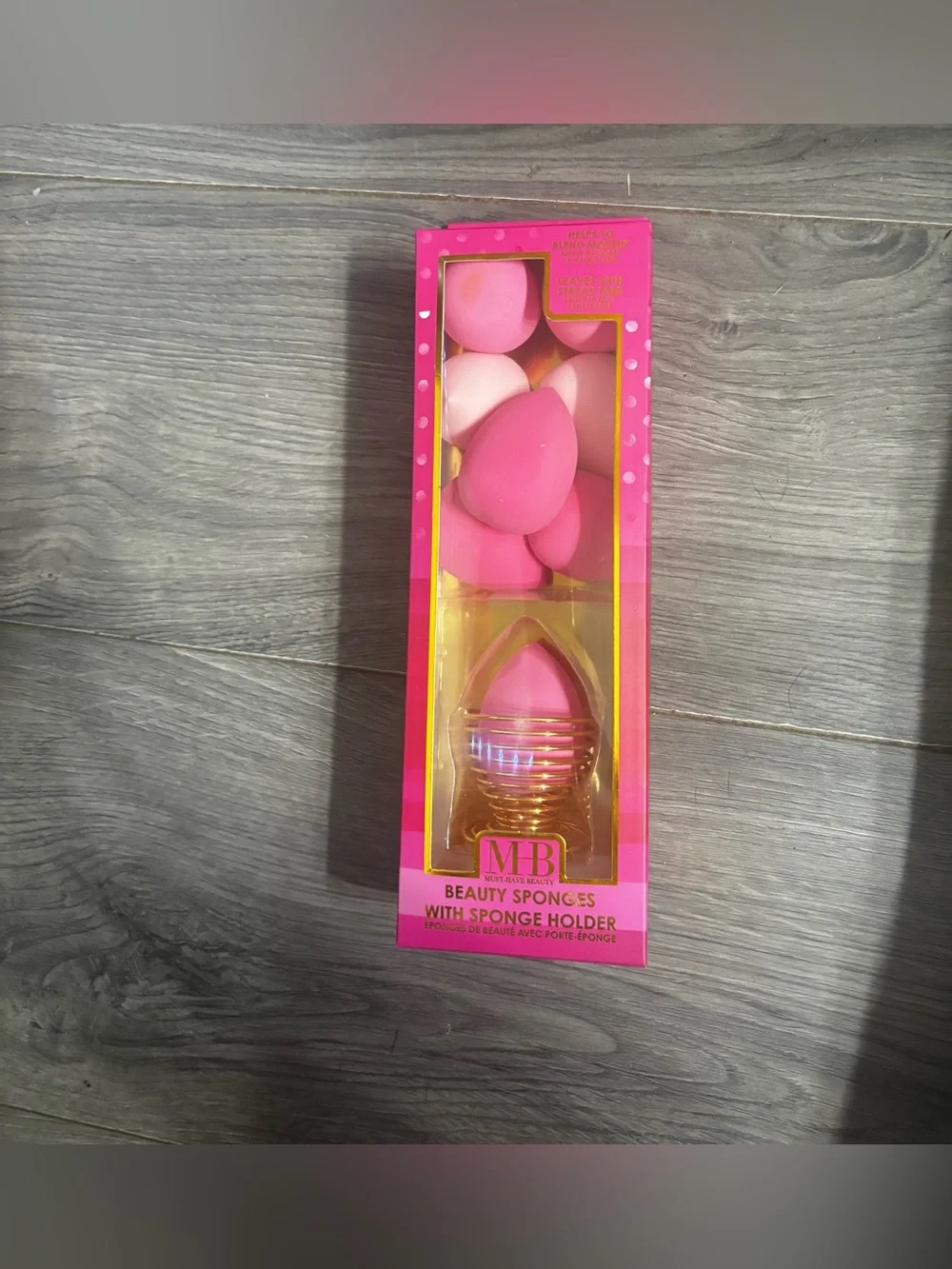 Pink Blending Sponge Set with Gold Holder